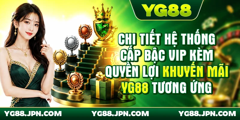 Chi tiết hệ thống cấp bậc VIP kèm quyền lợi khuyến mãi YG88 tương ứng
